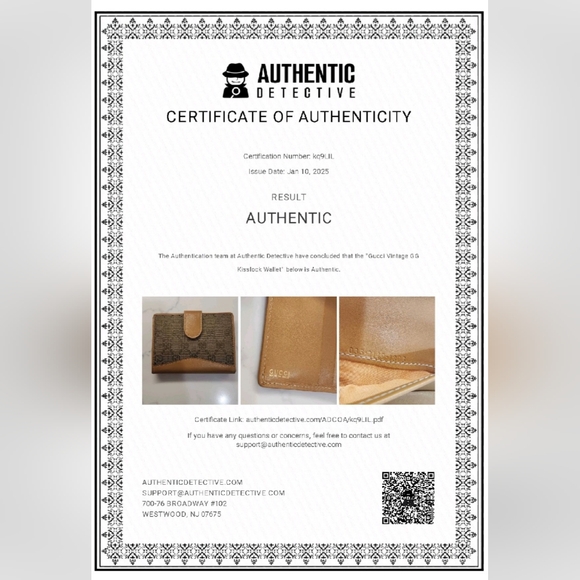 Gucci Vintage Kisslock Wallet EUC, COA - Picture 14 of 14